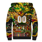 Personalised NAIDOC Week 2025 Panthers Rugby Sherpa Hoodie Aboriginal Dot Painting