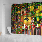 NAIDOC Week 2025 Panthers Rugby Shower Curtain Aboriginal Dot Painting