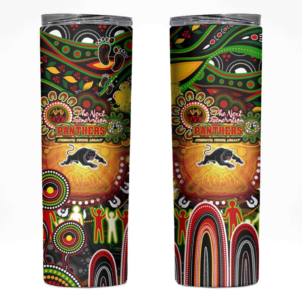NAIDOC Week 2025 Panthers Rugby Skinny Tumbler Aboriginal Dot Painting