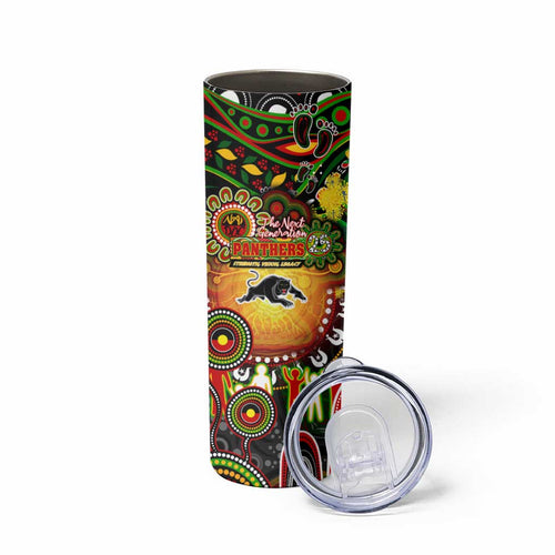 NAIDOC Week 2025 Panthers Rugby Skinny Tumbler Aboriginal Dot Painting
