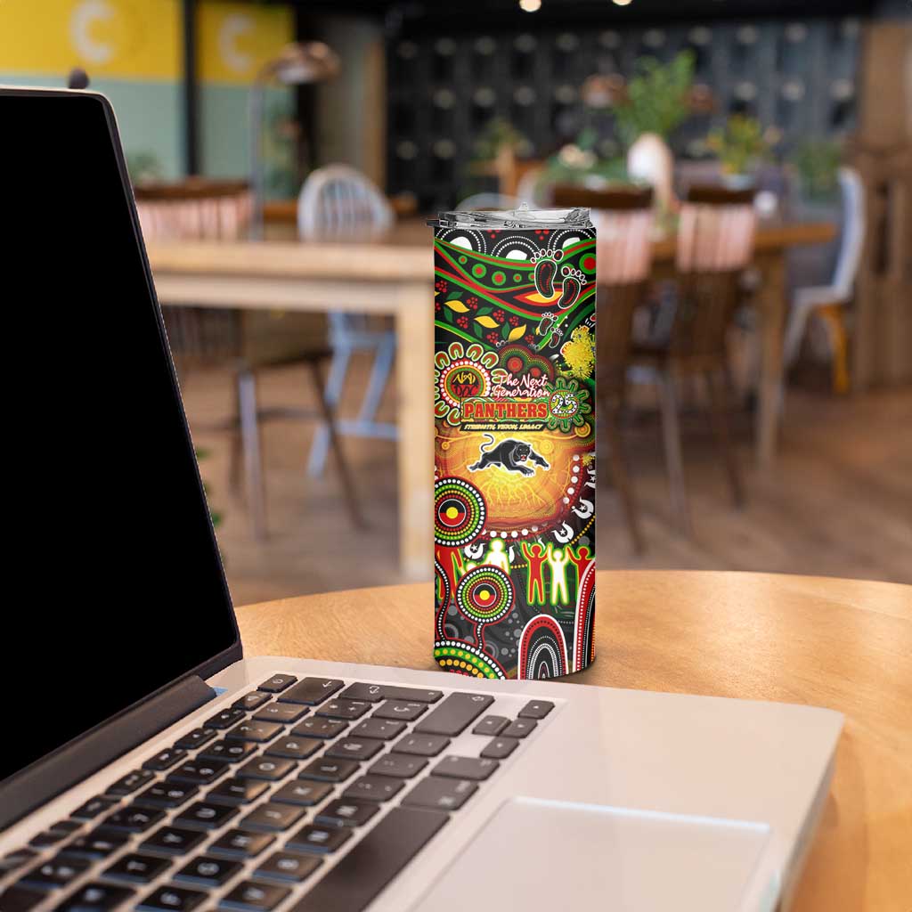 NAIDOC Week 2025 Panthers Rugby Skinny Tumbler Aboriginal Dot Painting