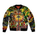 Personalised NAIDOC Week 2025 Panthers Rugby Sleeve Zip Bomber Jacket Aboriginal Dot Painting