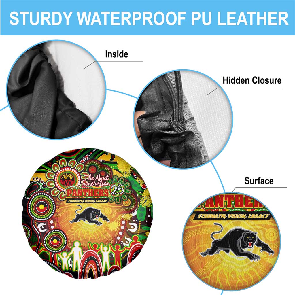 NAIDOC Week 2025 Panthers Rugby Spare Tire Cover Aboriginal Dot Painting