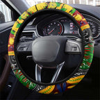 NAIDOC Week 2025 Panthers Rugby Steering Wheel Cover Aboriginal Dot Painting