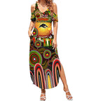 Personalised NAIDOC Week 2025 Panthers Rugby Summer Maxi Dress Aboriginal Dot Painting