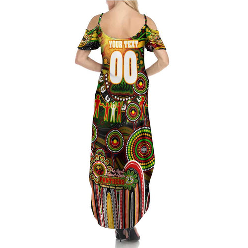 Personalised NAIDOC Week 2025 Panthers Rugby Summer Maxi Dress Aboriginal Dot Painting