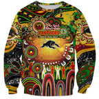 Personalised NAIDOC Week 2025 Panthers Rugby Sweatshirt Aboriginal Dot Painting
