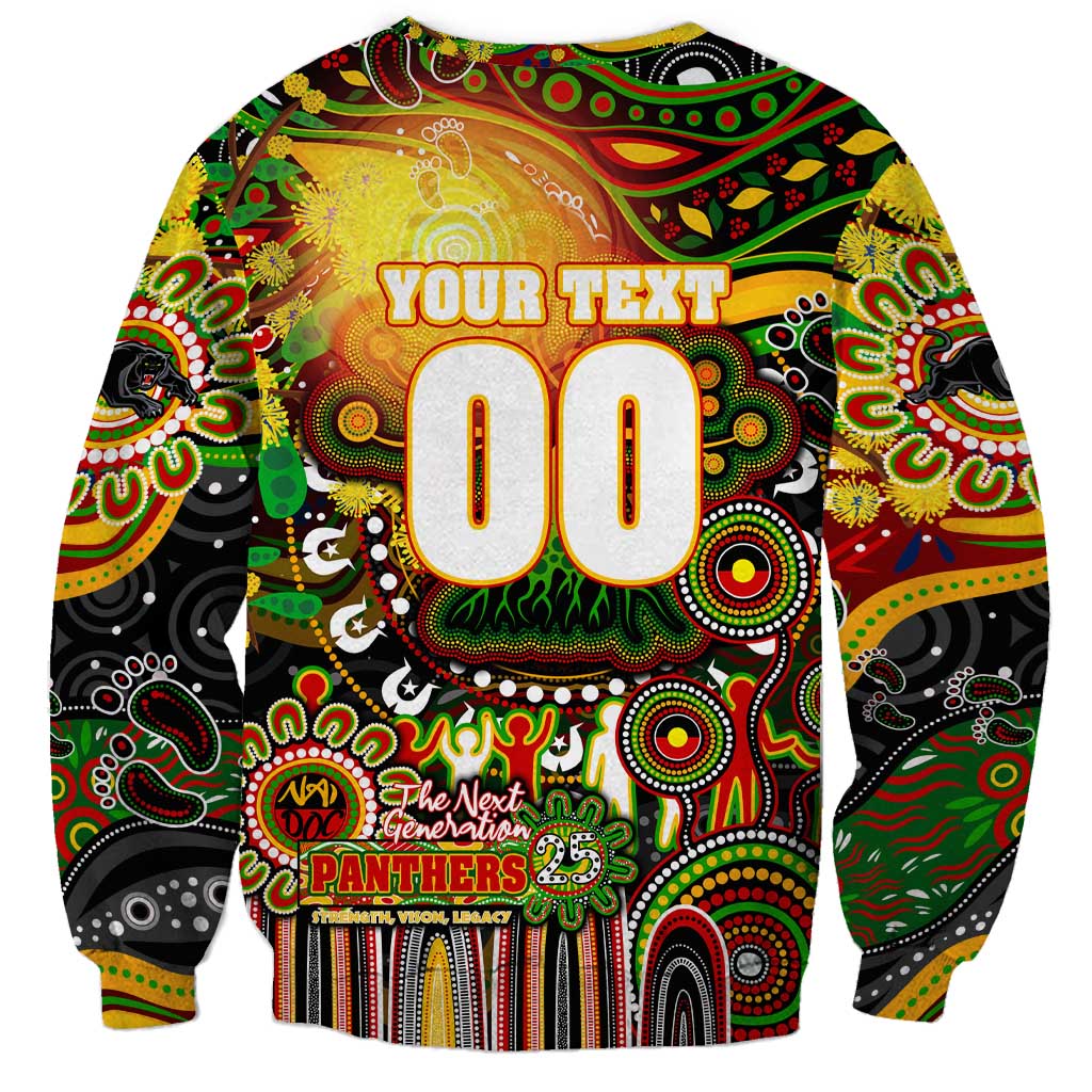 Personalised NAIDOC Week 2025 Panthers Rugby Sweatshirt Aboriginal Dot Painting