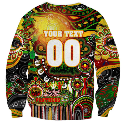 Personalised NAIDOC Week 2025 Panthers Rugby Sweatshirt Aboriginal Dot Painting