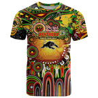 Personalised NAIDOC Week 2025 Panthers Rugby T Shirt Aboriginal Dot Painting