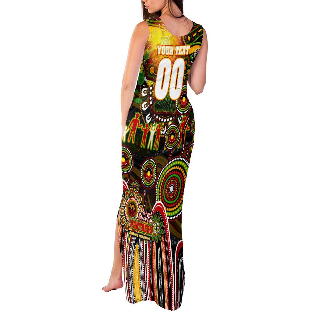 Personalised NAIDOC Week 2025 Panthers Rugby Tank Maxi Dress Aboriginal Dot Painting