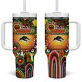 NAIDOC Week 2025 Panthers Rugby Tumbler With Handle Aboriginal Dot Painting