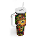 NAIDOC Week 2025 Panthers Rugby Tumbler With Handle Aboriginal Dot Painting