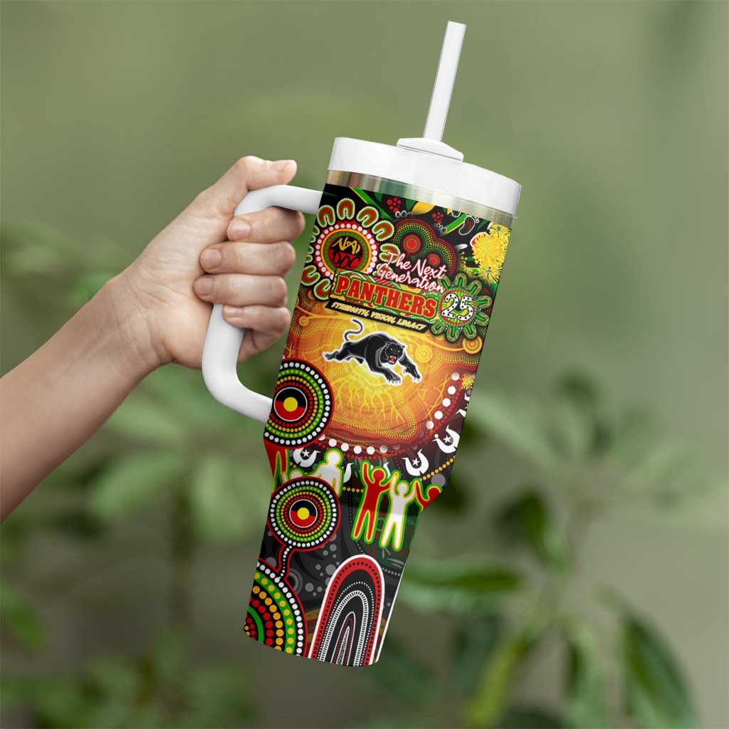 NAIDOC Week 2025 Panthers Rugby Tumbler With Handle Aboriginal Dot Painting