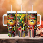 NAIDOC Week 2025 Panthers Rugby Tumbler With Handle Aboriginal Dot Painting