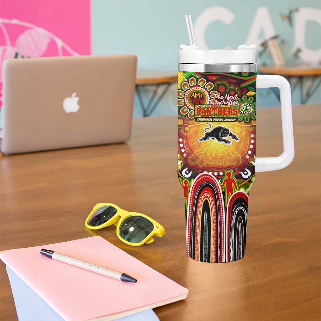 NAIDOC Week 2025 Panthers Rugby Tumbler With Handle Aboriginal Dot Painting