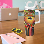 NAIDOC Week 2025 Panthers Rugby Tumbler With Handle Aboriginal Dot Painting