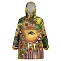 Personalised NAIDOC Week 2025 Panthers Rugby Wearable Blanket Hoodie Aboriginal Dot Painting