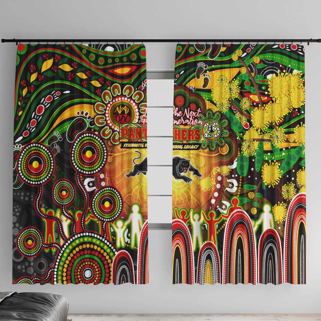 NAIDOC Week 2025 Panthers Rugby Window Curtain Aboriginal Dot Painting