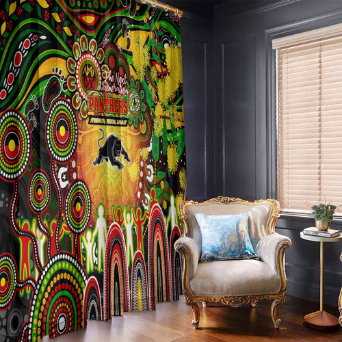 NAIDOC Week 2025 Panthers Rugby Window Curtain Aboriginal Dot Painting