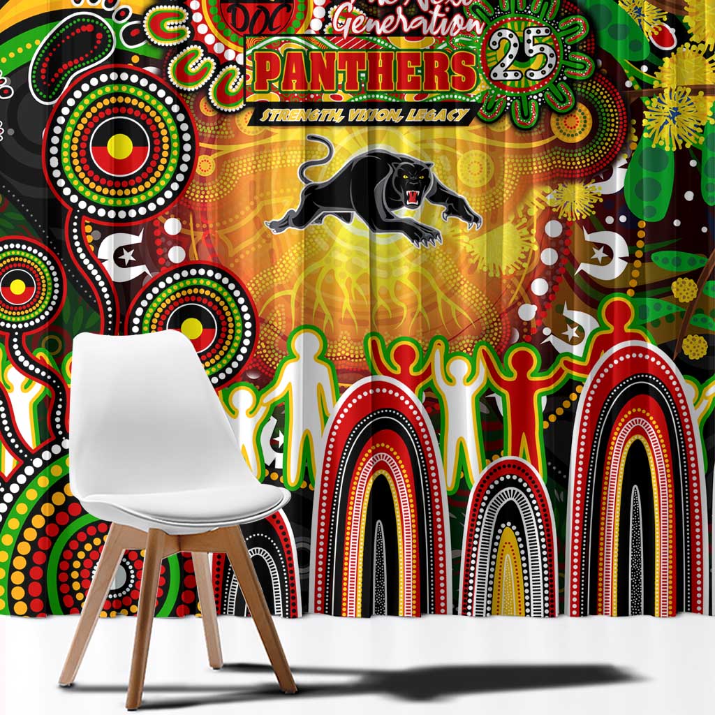 NAIDOC Week 2025 Panthers Rugby Window Curtain Aboriginal Dot Painting