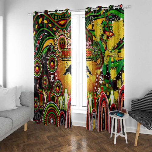 NAIDOC Week 2025 Panthers Rugby Window Curtain Aboriginal Dot Painting