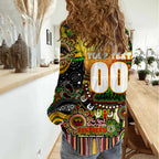 Personalised NAIDOC Week 2025 Panthers Rugby Women Casual Shirt Aboriginal Dot Painting