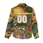 Personalised NAIDOC Week 2025 Panthers Rugby Women Casual Shirt Aboriginal Dot Painting