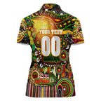 Personalised NAIDOC Week 2025 Panthers Rugby Women Polo Shirt Aboriginal Dot Painting