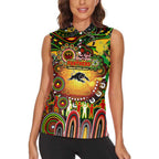 Personalised NAIDOC Week 2025 Panthers Rugby Women Sleeveless Polo Shirt Aboriginal Dot Painting