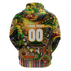 Personalised NAIDOC Week 2025 Panthers Rugby Zip Hoodie Aboriginal Dot Painting