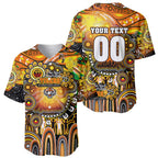 Personalised NAIDOC Week 2025 Tigers Rugby Baseball Jersey Aboriginal Dot Painting