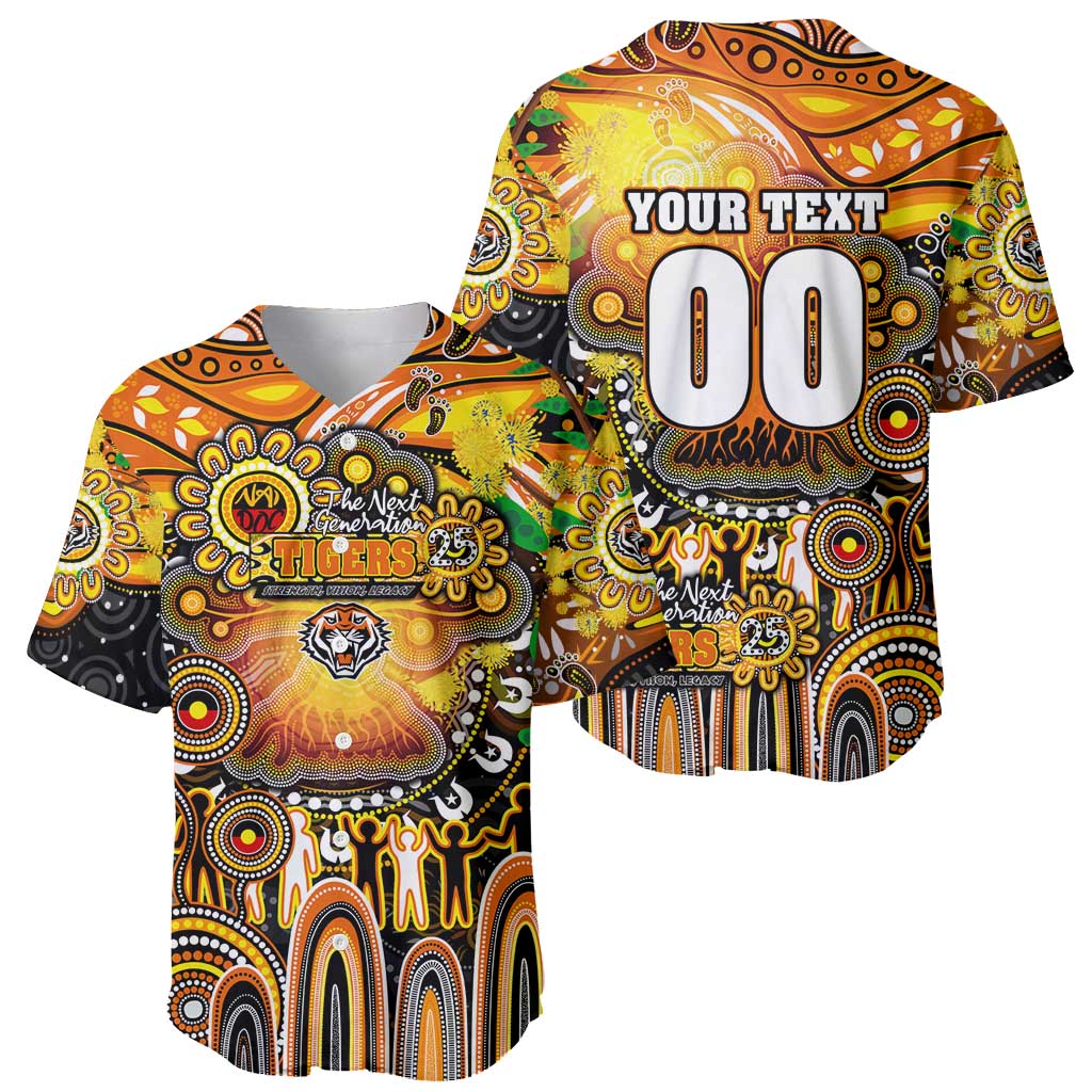 Personalised NAIDOC Week 2025 Tigers Rugby Baseball Jersey Aboriginal Dot Painting