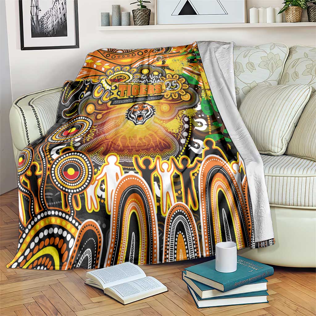 NAIDOC Week 2025 Tigers Rugby Blanket Aboriginal Dot Painting
