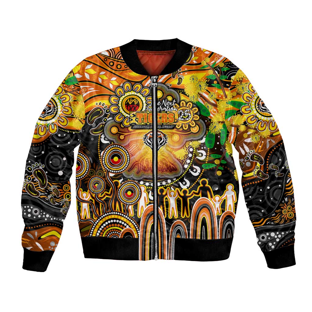 Personalised NAIDOC Week 2025 Tigers Rugby Bomber Jacket Aboriginal Dot Painting