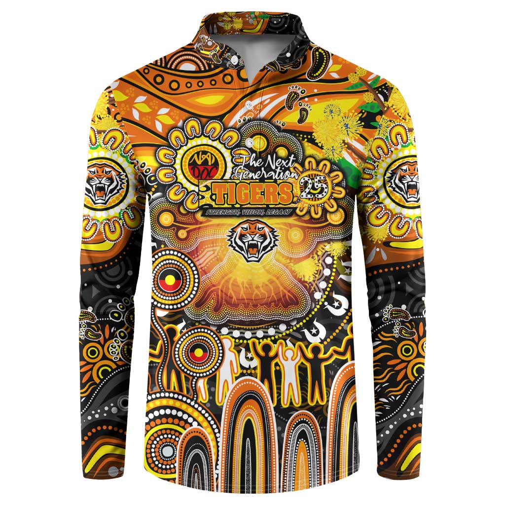 Personalised NAIDOC Week 2025 Tigers Rugby Button Sweatshirt Aboriginal Dot Painting