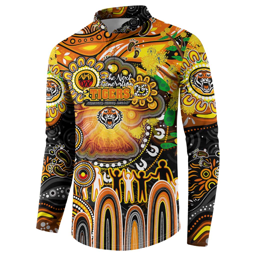 Personalised NAIDOC Week 2025 Tigers Rugby Button Sweatshirt Aboriginal Dot Painting
