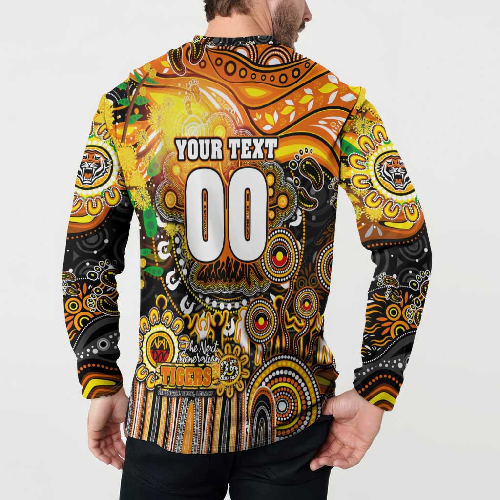 Personalised NAIDOC Week 2025 Tigers Rugby Button Sweatshirt Aboriginal Dot Painting