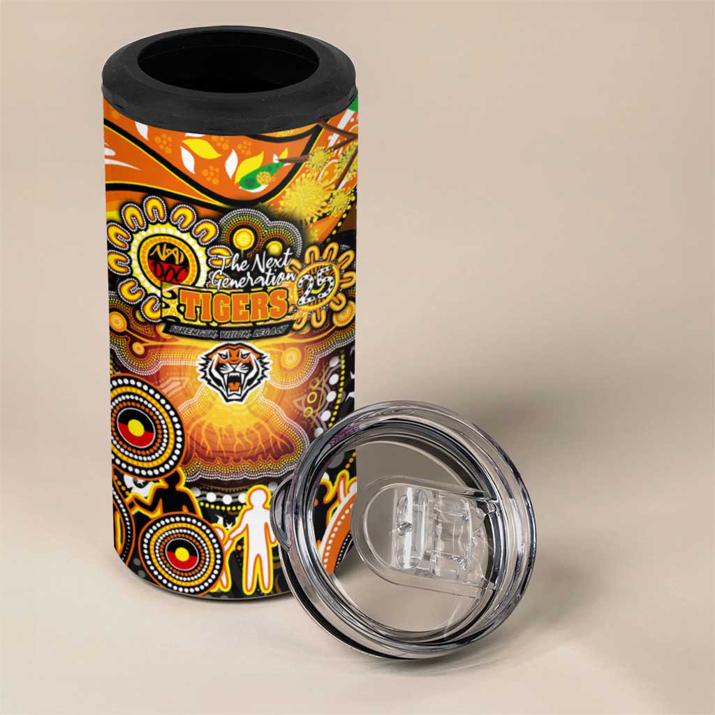 NAIDOC Week 2025 Tigers Rugby 4 in 1 Can Cooler Tumbler Aboriginal Dot Painting