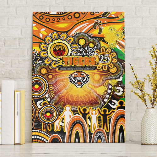 NAIDOC Week 2025 Tigers Rugby Canvas Wall Art Aboriginal Dot Painting
