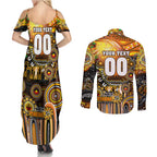 Personalised NAIDOC Week 2025 Tigers Rugby Couples Matching Summer Maxi Dress and Long Sleeve Button Shirt Aboriginal Dot Painting