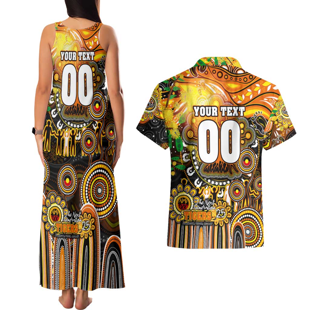 Personalised NAIDOC Week 2025 Tigers Rugby Couples Matching Tank Maxi Dress and Hawaiian Shirt Aboriginal Dot Painting