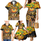 Personalised NAIDOC Week 2025 Tigers Rugby Family Matching Mermaid Dress and Hawaiian Shirt Aboriginal Dot Painting