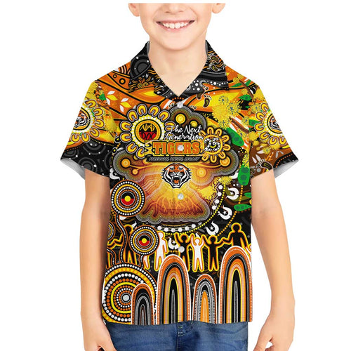 Personalised NAIDOC Week 2025 Tigers Rugby Family Matching Mermaid Dress and Hawaiian Shirt Aboriginal Dot Painting