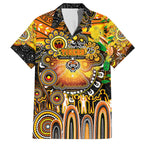 Personalised NAIDOC Week 2025 Tigers Rugby Family Matching Off The Shoulder Long Sleeve Dress and Hawaiian Shirt Aboriginal Dot Painting