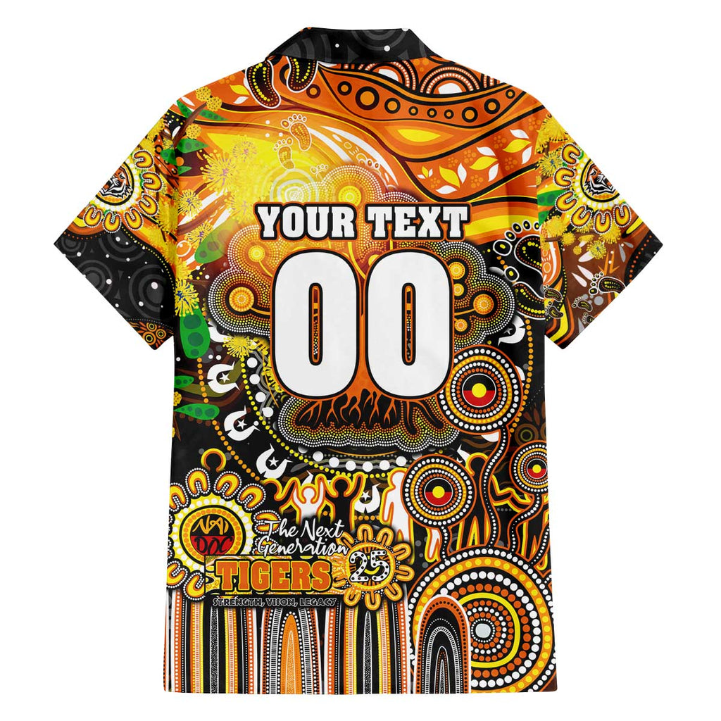 Personalised NAIDOC Week 2025 Tigers Rugby Family Matching Off The Shoulder Long Sleeve Dress and Hawaiian Shirt Aboriginal Dot Painting