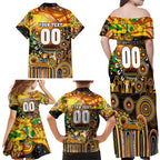 Personalised NAIDOC Week 2025 Tigers Rugby Family Matching Off Shoulder Maxi Dress and Hawaiian Shirt Aboriginal Dot Painting