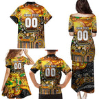 Personalised NAIDOC Week 2025 Tigers Rugby Family Matching Puletasi and Hawaiian Shirt Aboriginal Dot Painting