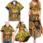 Personalised NAIDOC Week 2025 Tigers Rugby Family Matching Summer Maxi Dress and Hawaiian Shirt Aboriginal Dot Painting