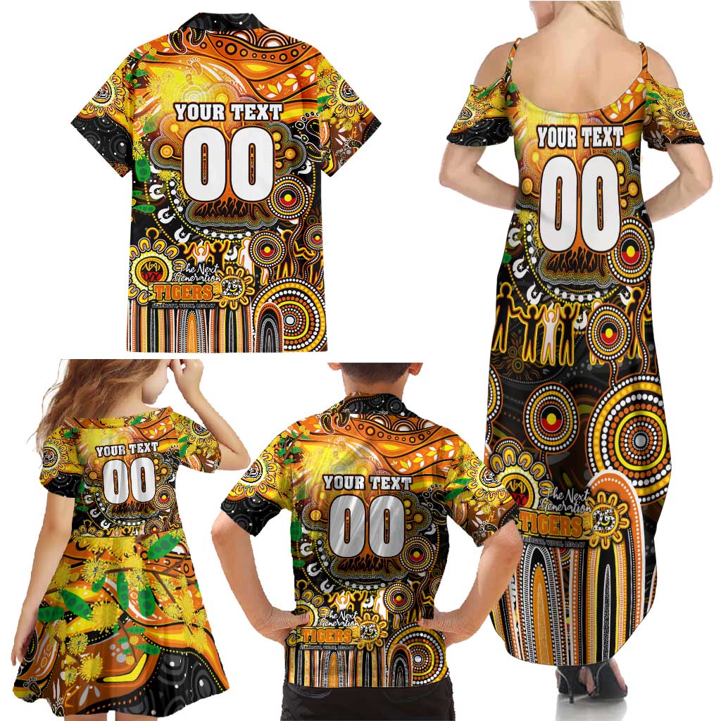 Personalised NAIDOC Week 2025 Tigers Rugby Family Matching Summer Maxi Dress and Hawaiian Shirt Aboriginal Dot Painting